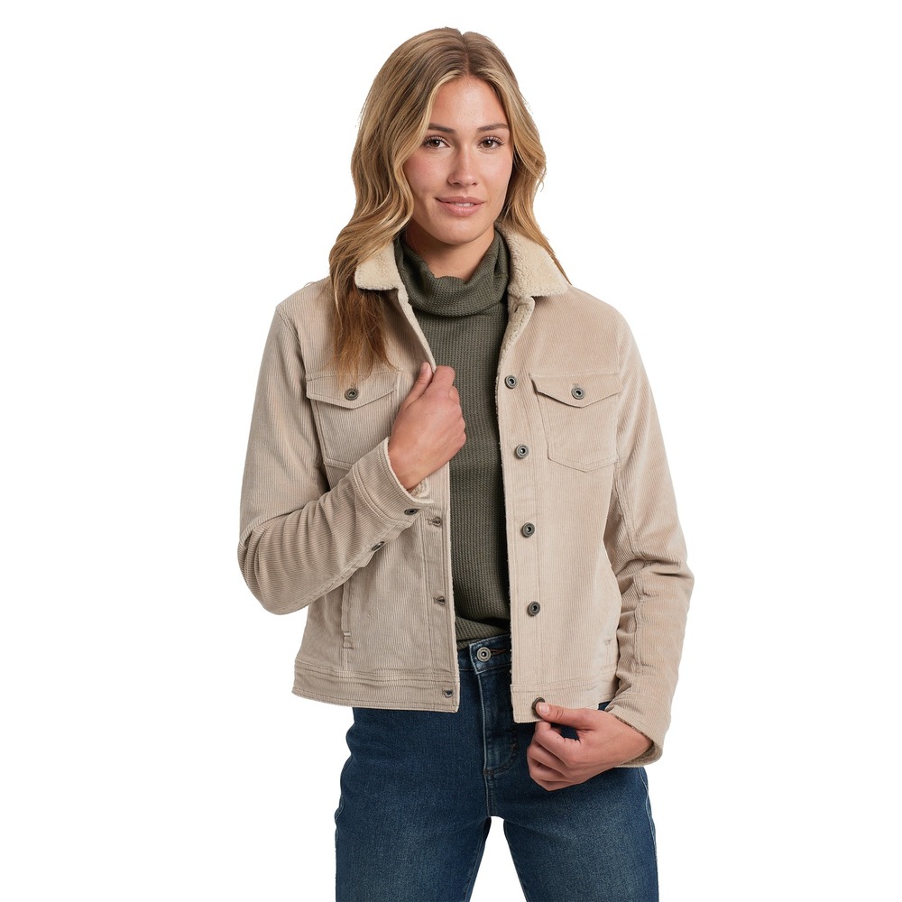 NWT KUHL Astrid Lined Corduroy Jacket Sherpa Silverstone Women's S